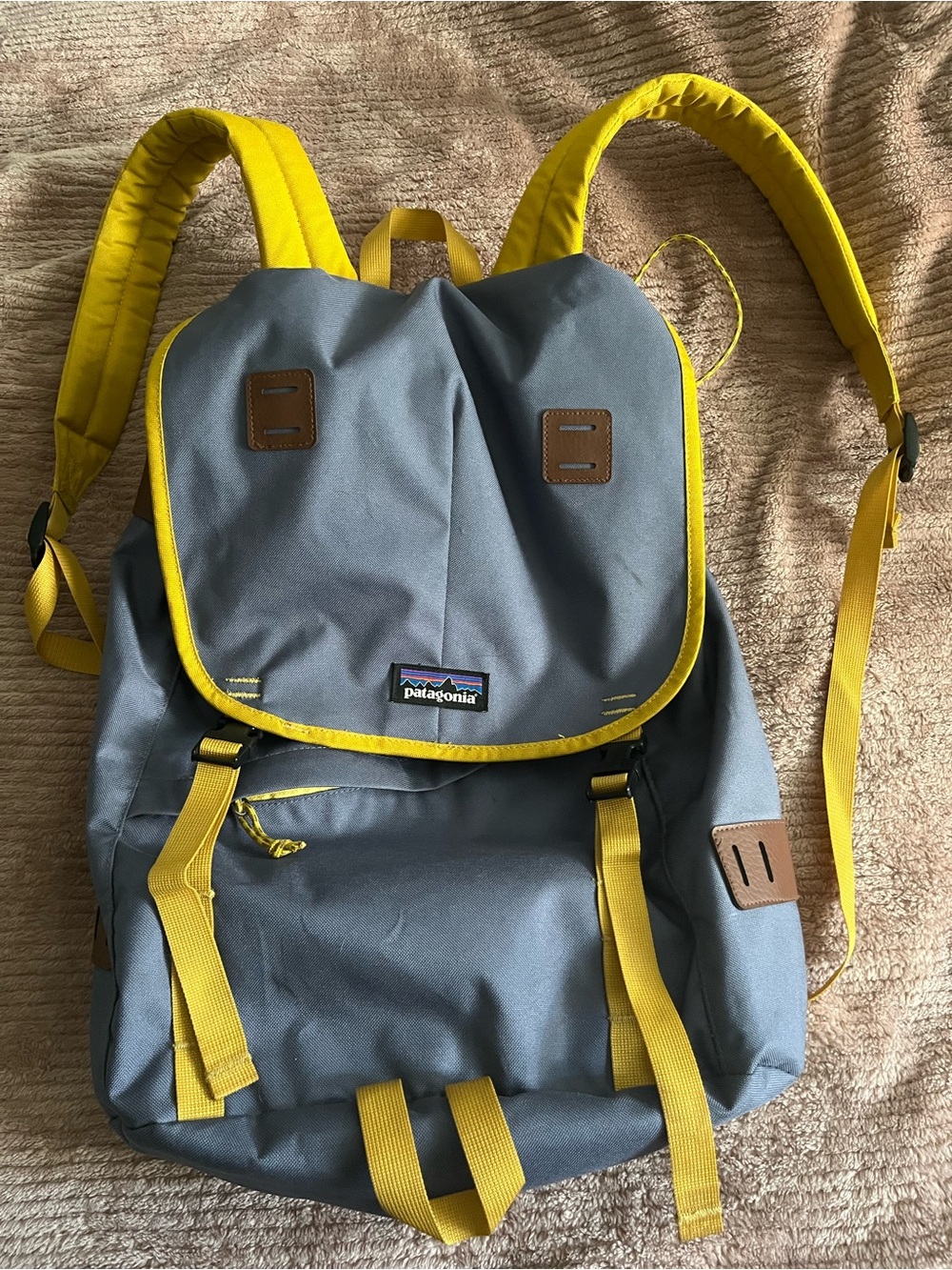 Patagonia Gray and Yellow 26L Arbour Flap Top Backpack